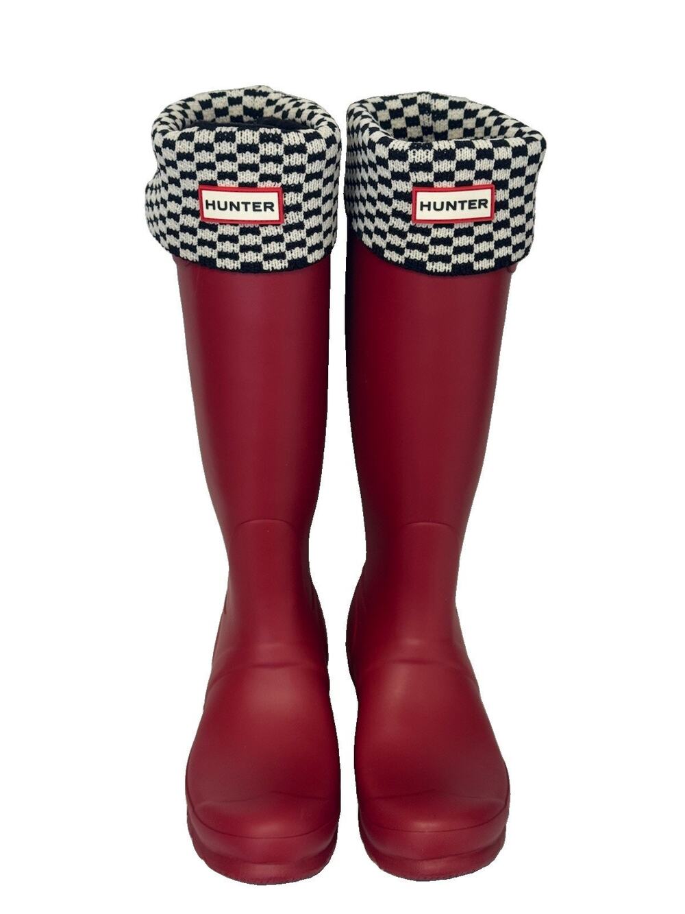 Hunter Tall Rain Boots Womens US 7 w/ Box & Liner Worn Once Military Red
